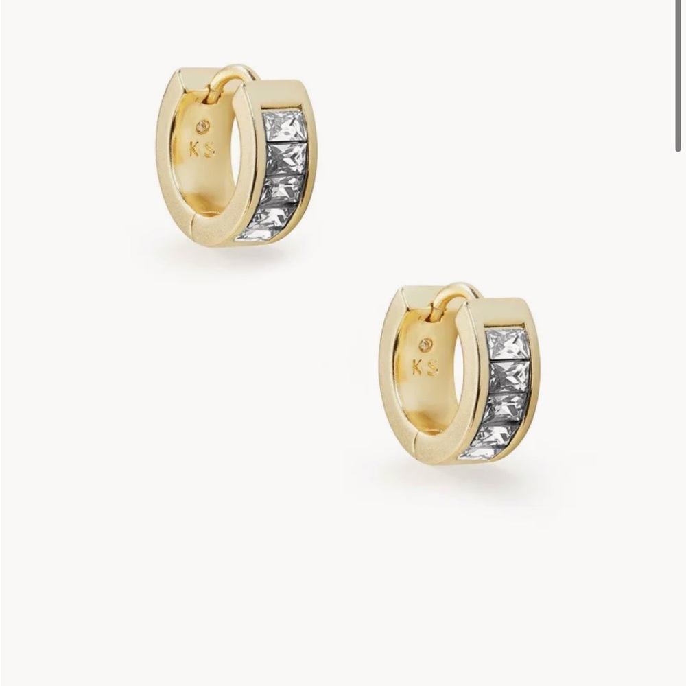Kendra Scott Jack Huggie Hoops in White Crystal